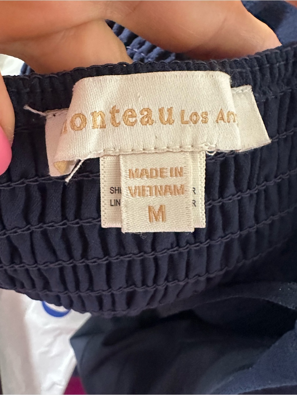 Navy Halter Wide-Leg Jumpsuit with Button Front - Picture 6 of 7